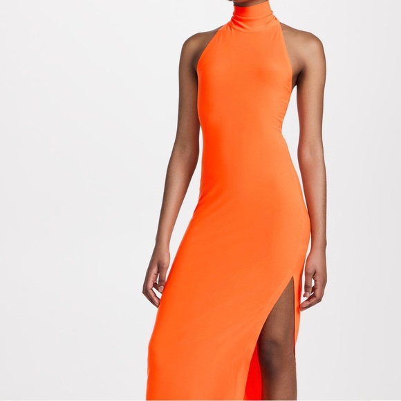 Norma Kamali Dresses & Skirts - Norma Kamali Halterneck Side Slit Gown